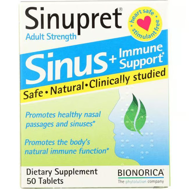 Bionorica Sinupret Adult Strength Sinus + Immune Support 50 Tabs