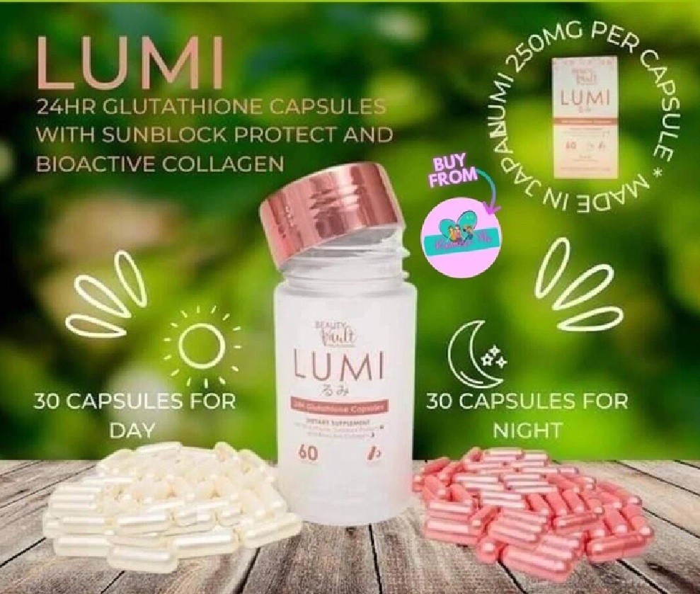 Beauty Vault LUMI 24H Glutathione Capsules, 60 Capsules (US Seller) – 2 Pack