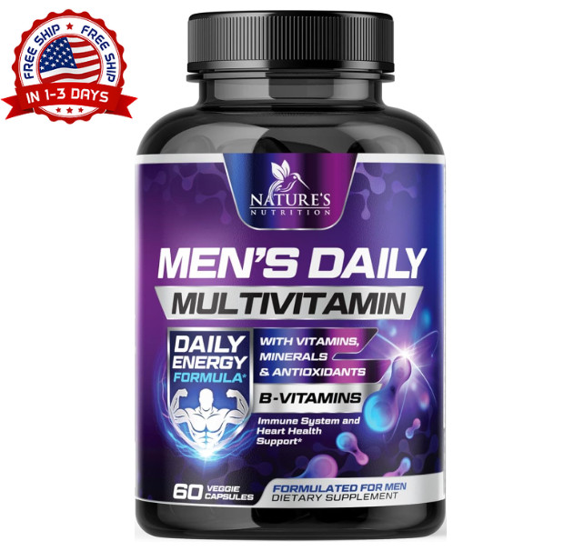 Multivitamin for Men Vitamin A, C, D, E, Zinc, Calcium, Multivitamins for Immune