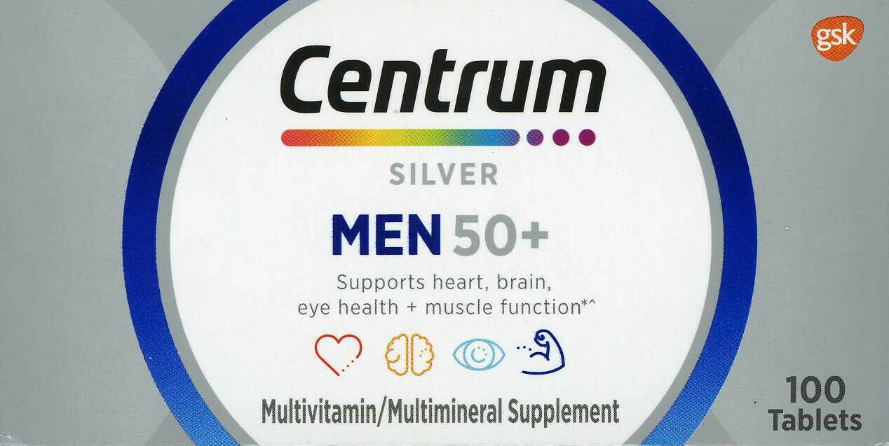 Centrum Silver Men 50+ Multivitamin/Multimineral, 100 Tablets