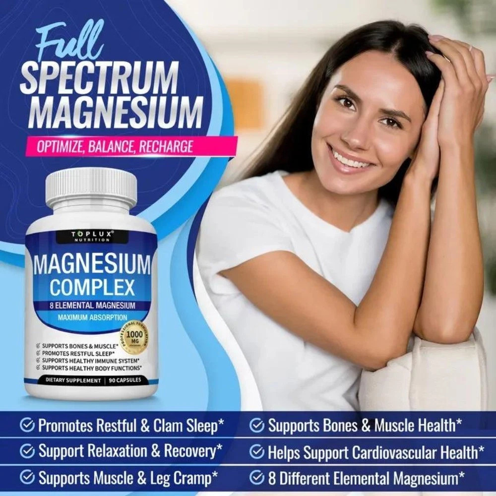 2bottles of magnesium complex 8essential magnesium supplements for fast delivery