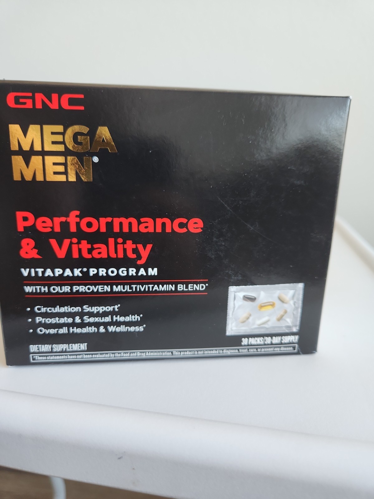 GNC Mega Men Performance and Vitality Supplement, 30 Count sealed