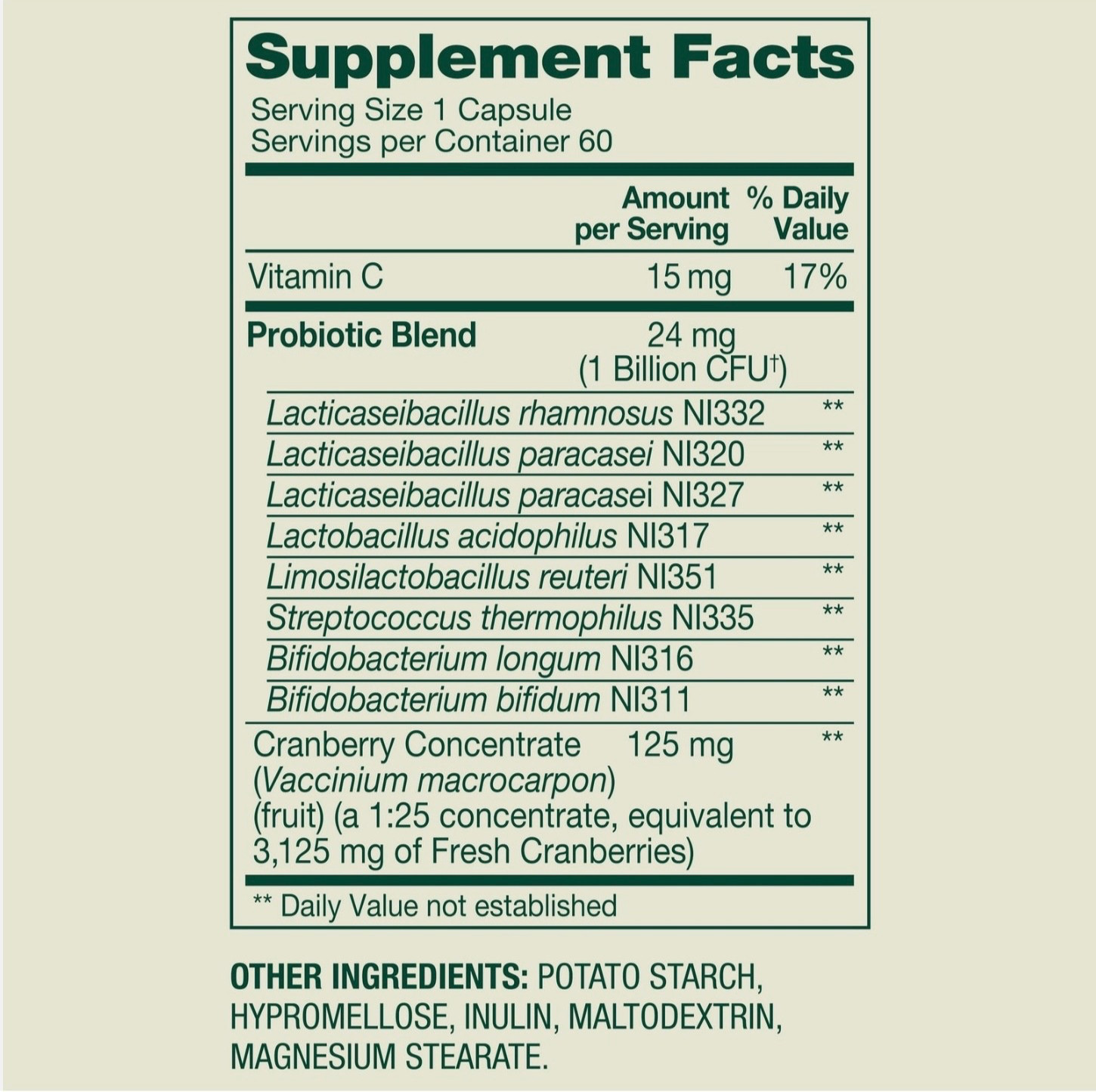 Spring Valley Women’s Probiotic Dietary Supplement Vegetarian Capsules, 60 Count