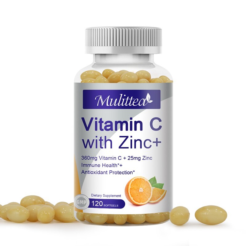 Vitamin C & Zinc Complex Capsules Heart Health Immune Support Energy Boost 120pc