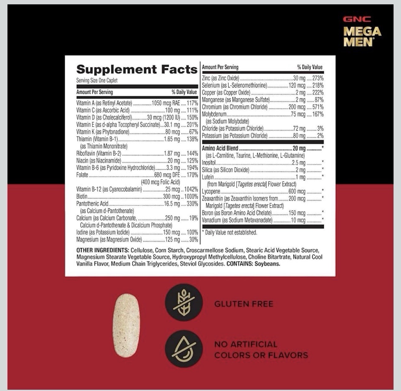 GNC Mega Men One Daily Multivitamin 60 Count Men’s Vitamins 60 Servings New