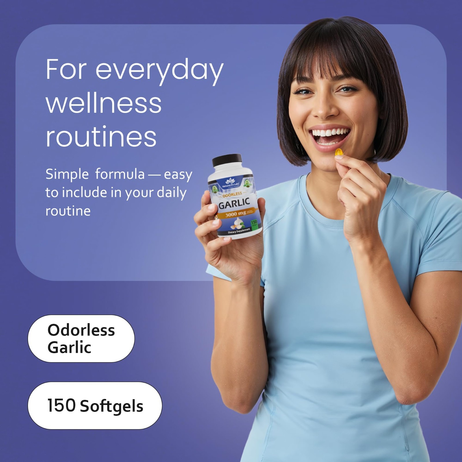 Odorless Garlic Extract 100:1 with Olive Oil – 150 Softgels, Non-GMO, Gluten-Fre