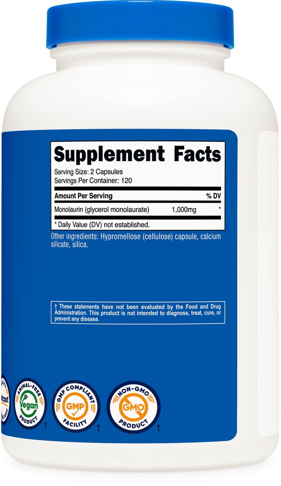 Nutricost Monolaurin 1000 mg (120 Servings, 240 240 Count (Pack of 1)