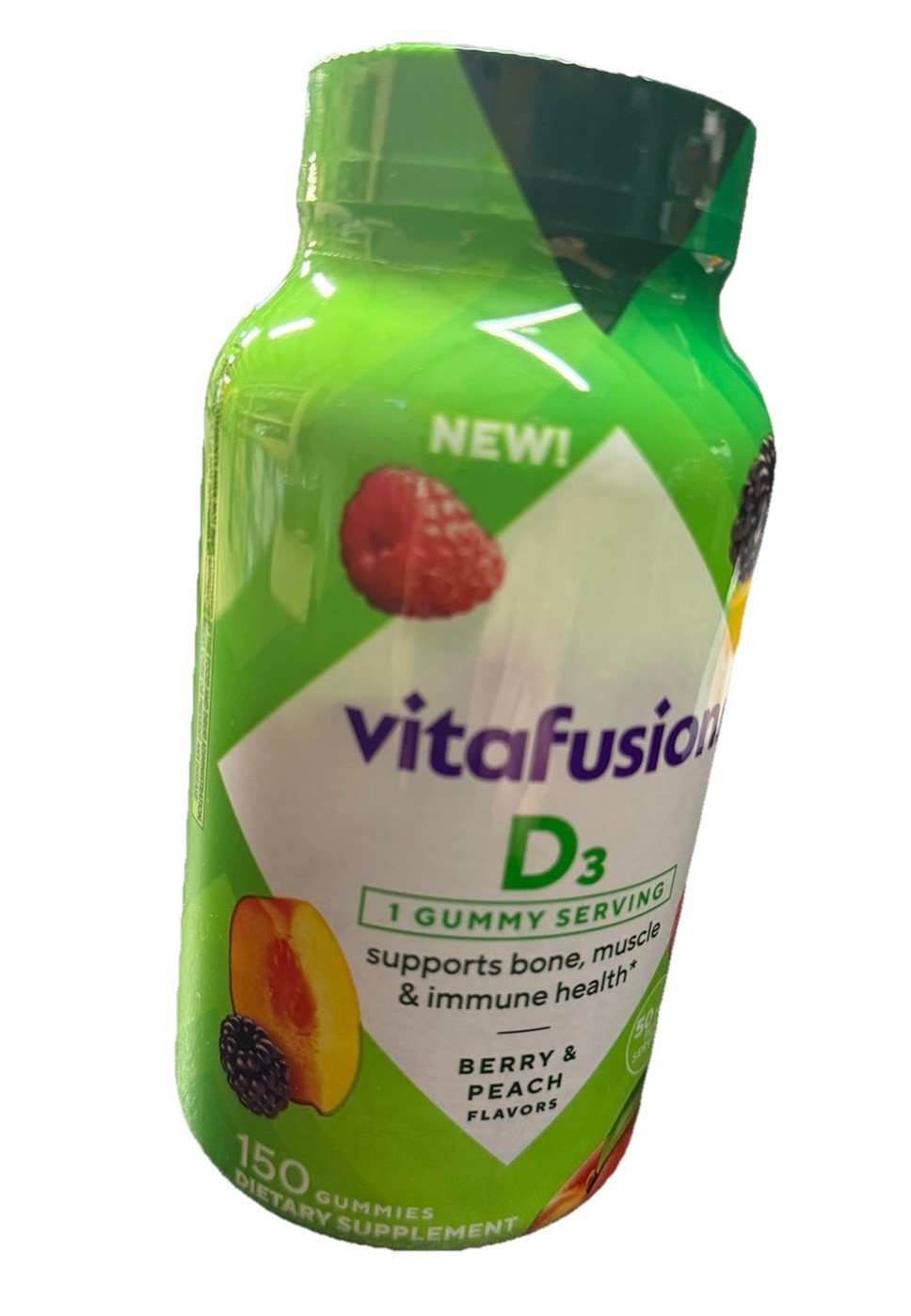 Vitafusion Vitamin D3 Gummy Vitamins 150 Ct Berry & Peach EXP 03/27