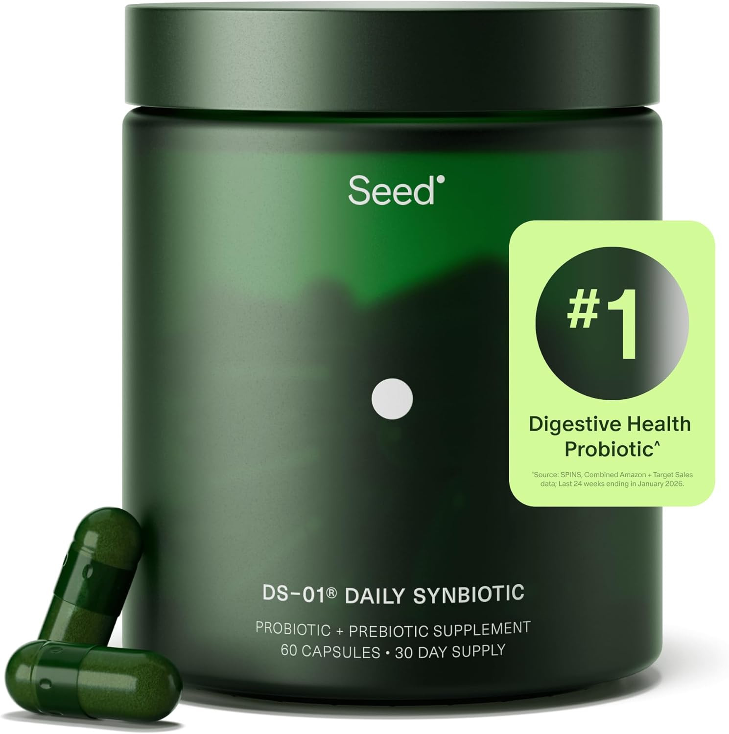 Seed DS-01 Daily Synbiotic – Prebiotic and Probiotic for Women & Men – Digestive