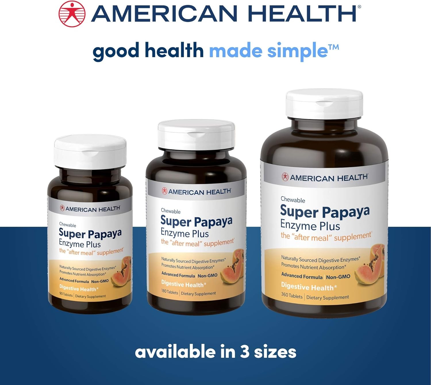 American Health Super Papaya Enzyme Plus (360 Chewable Tablets)