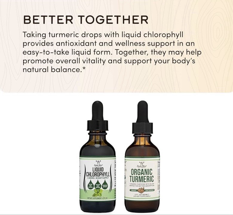 Double Wood Supplements Organic Turmeric Liquid Drops 2 fl oz 1180mg