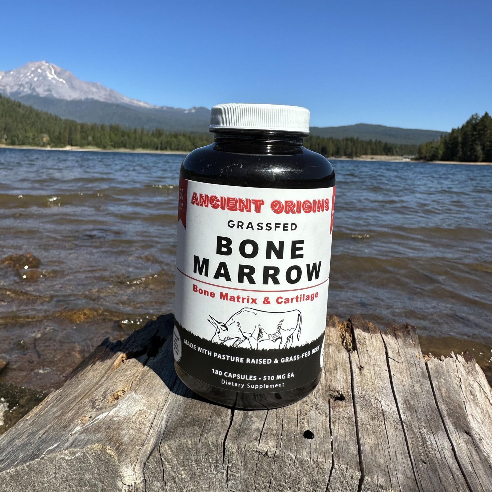 Grass Fed Bone Marrow Supplement, 3060mg, Skin, Oral Health, and Joint Support
