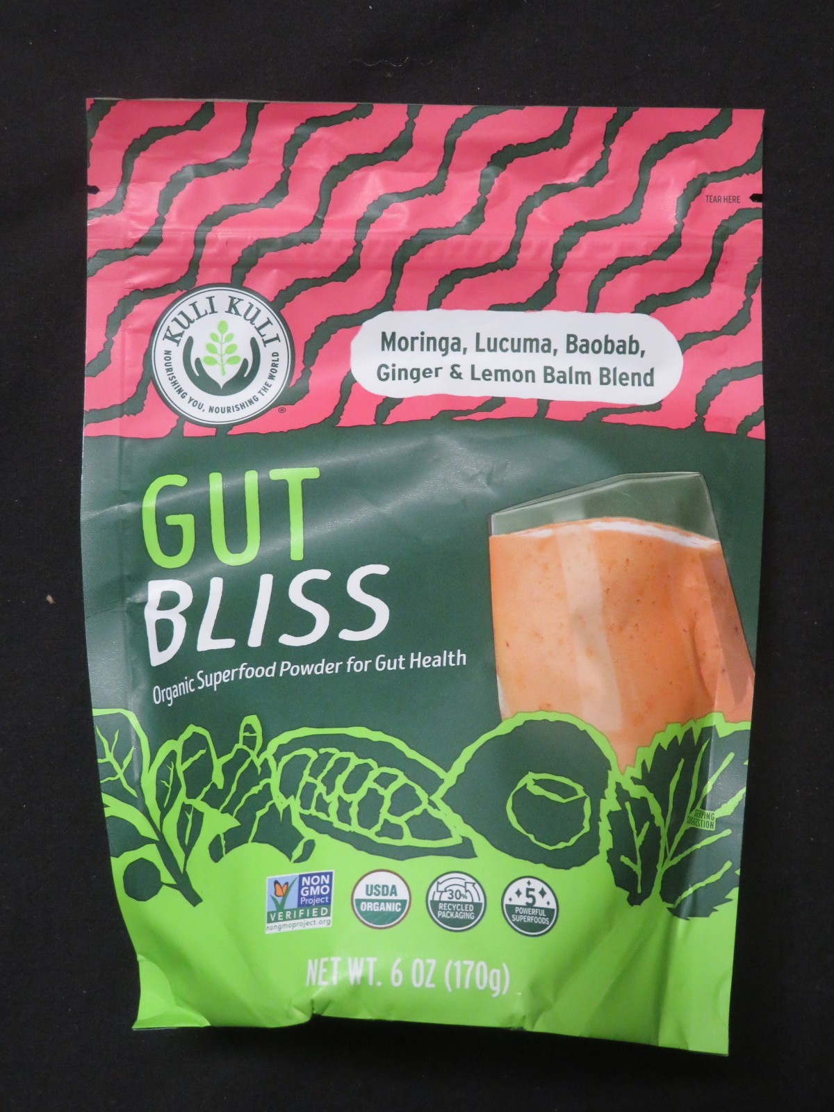 Kuli Kuli Gut Bliss Organic Superfood Powder for Gut Health 6 Oz 28 Servings