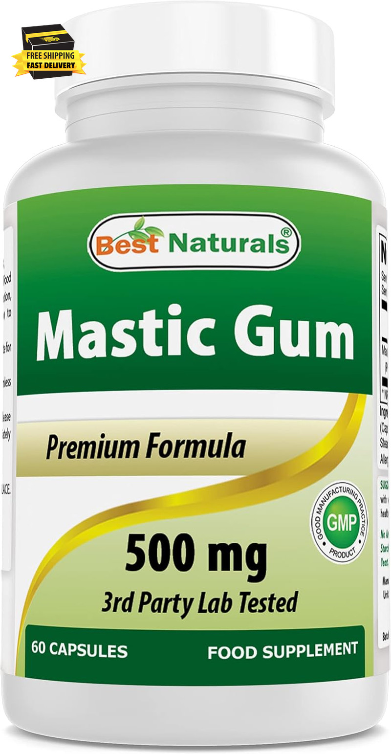 Mastic Gum 500 Mg 60 Capsules ⭐️⭐️⭐️⭐️⭐️