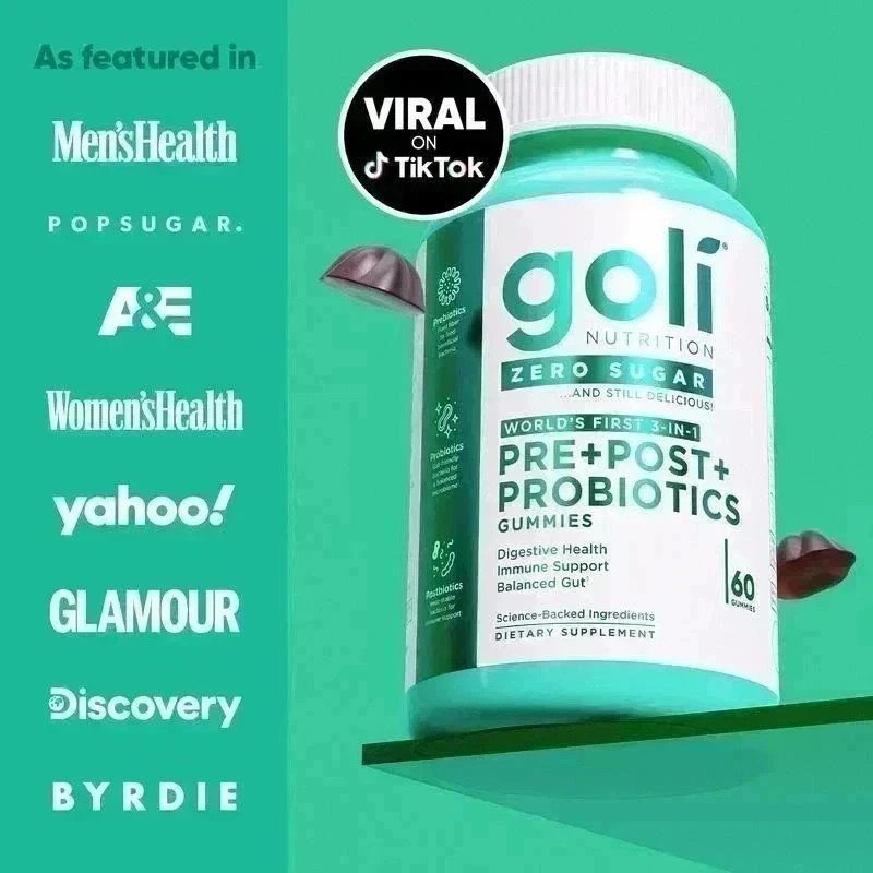 3 Bottles Goli Zero Sugar Best Seller Trio Set Gummies, 60 Counts Per Bottle US