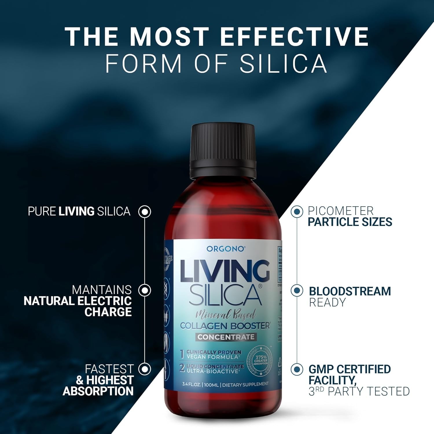ORGONO Silica Drops 100mL – Mineral-Based Antioxidant Supplement