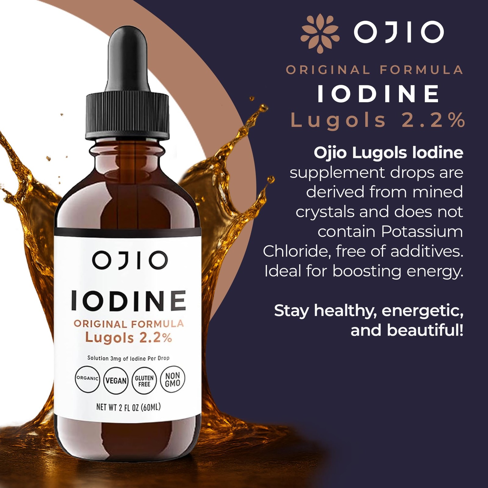Lugols Iodine Solution 2% – 1 Year Supply – High Potency 2 Fl Oz (Pack of 1)