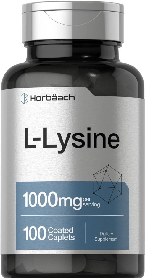 L-Lysine 1000mg ,100 Caplets, Free Form Dietary Supplement, Non-GMO, by Horbaach