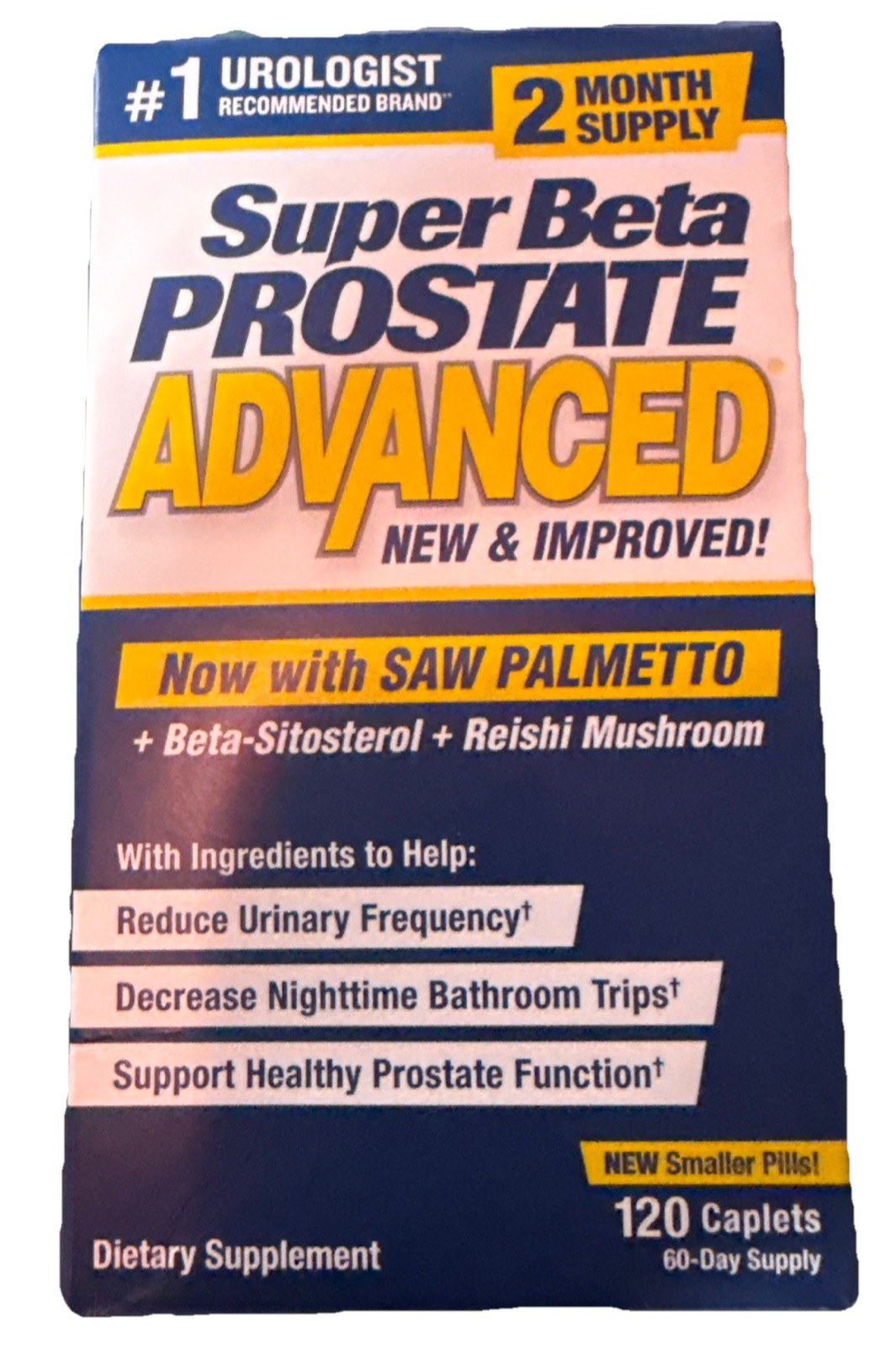Super Beta Prostate Advanced 120 Caplets, 60 Day Supply, Exp: 12/2028