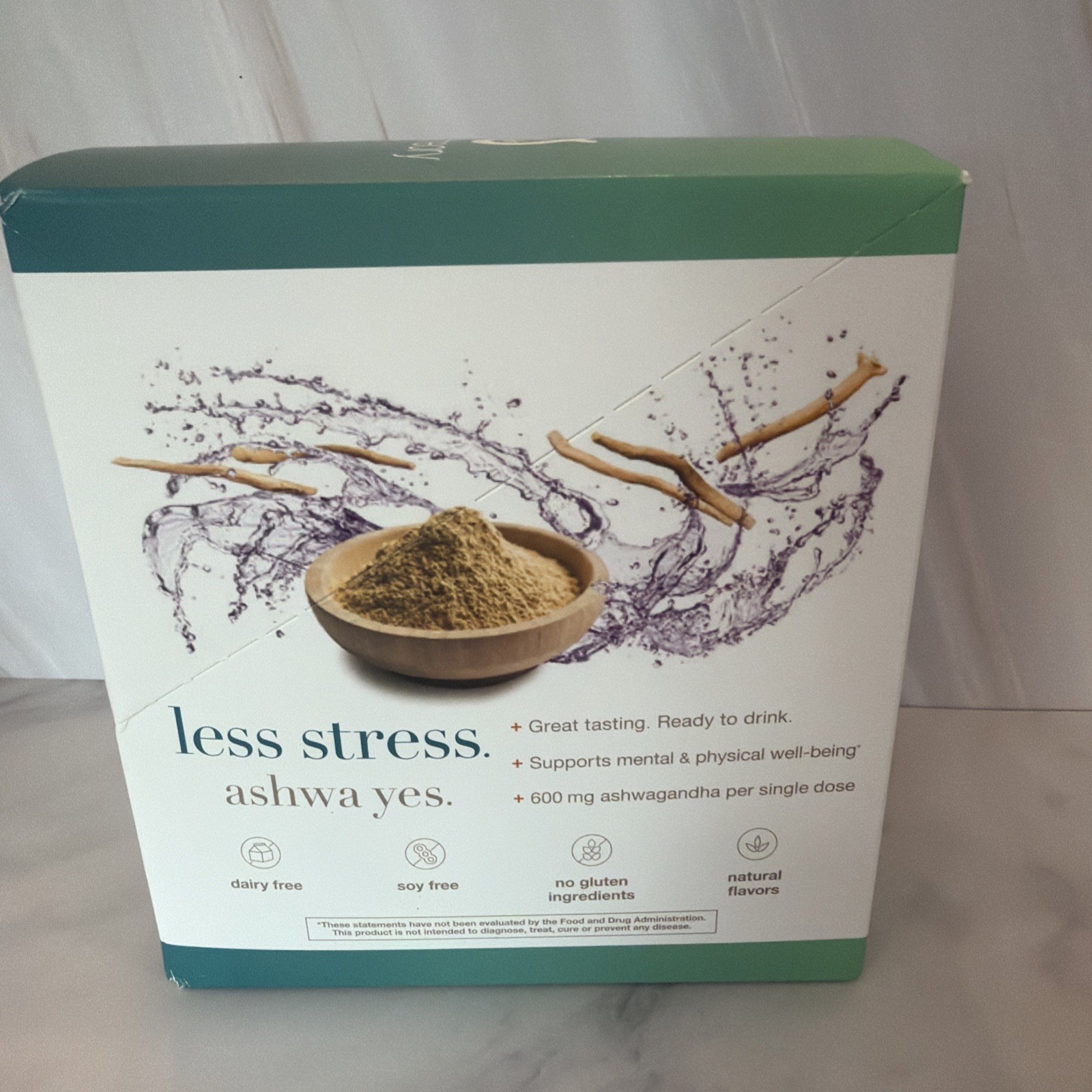 Less Stress Ashwa Yes. 1200mg Ashwagandha Per Dose 12 Pack Blueberry Flavor