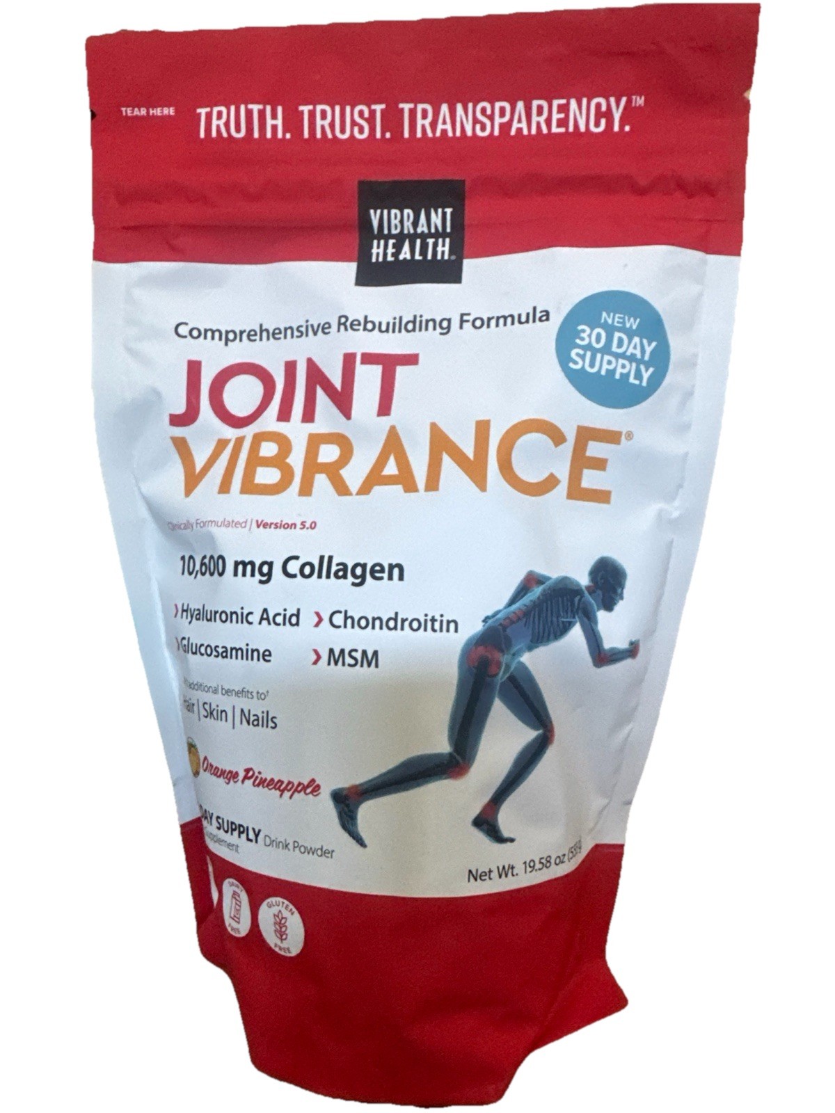 Vibrant Health Joint Vibrance 10600 mg Collagen 555g (30 Day Supply)