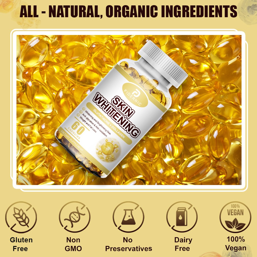 2 Bottles Glutathione Collagen Capsules 120 Count Skin Beauty Antioxidant Suppor
