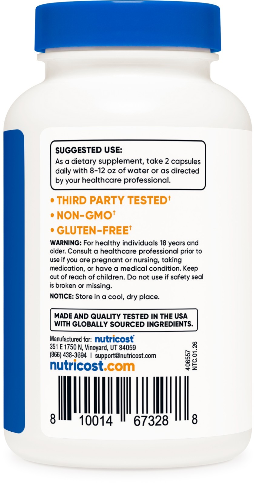 Nutricost Bacopa Monnieri 1,000mg, 120 Capsules (60 Servings)