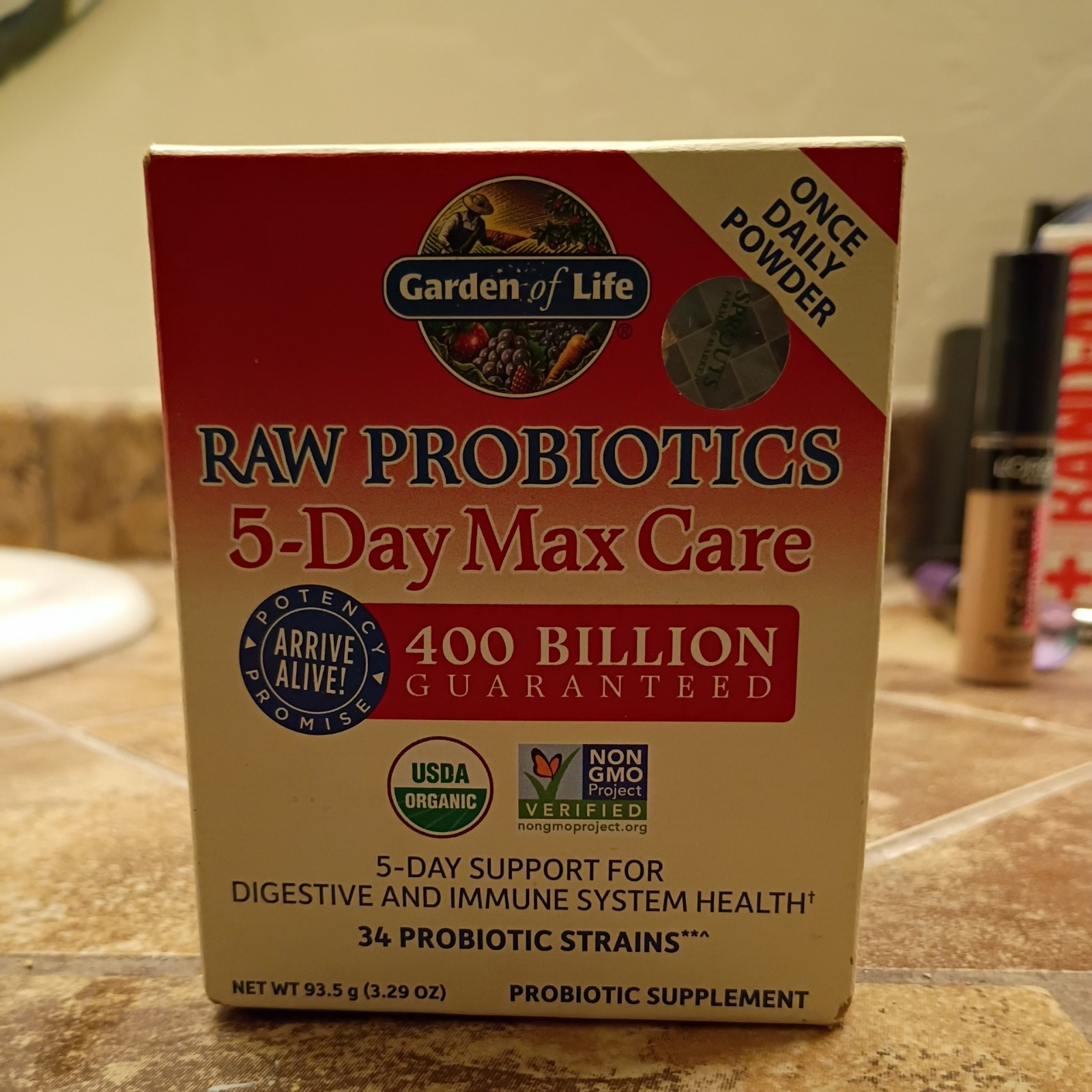 Garden of Life Raw Probiotics 5-Day Max Care 400 Billion Cfu 2.4 oz Pwdr