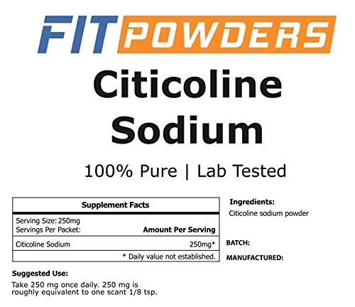 Pure Citicoline Powder – CDP Choline Supplement, 25g with Scoop for Brain Health