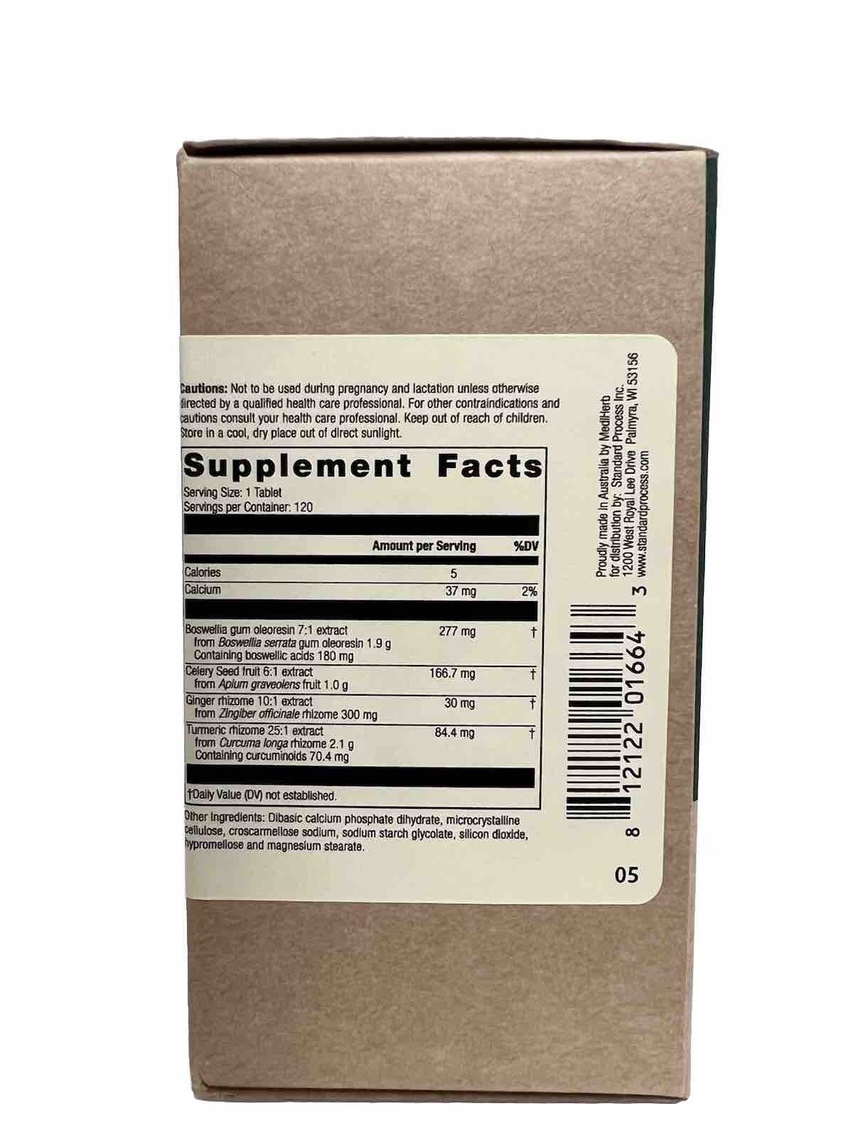 Standard Process Mediherb Boswellia Complex – 120 Tablets – Exp 04/2026