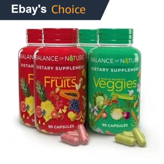 2 Packs Fruits and Veggies Supplements 180 Fruit and 180 Veggies Capsules 02/27
