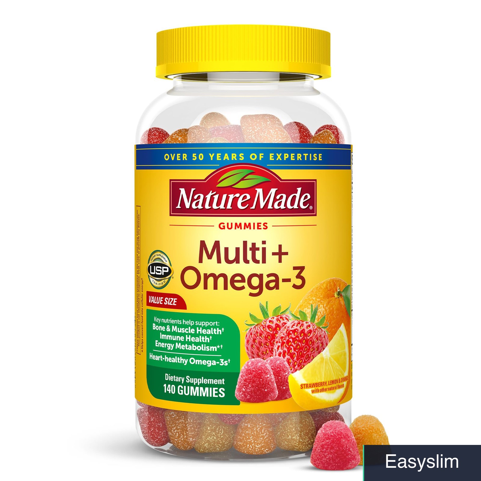 Multivitamin + Omega-3 Gummy Vitamins, 140 Count for Adult Men & Women