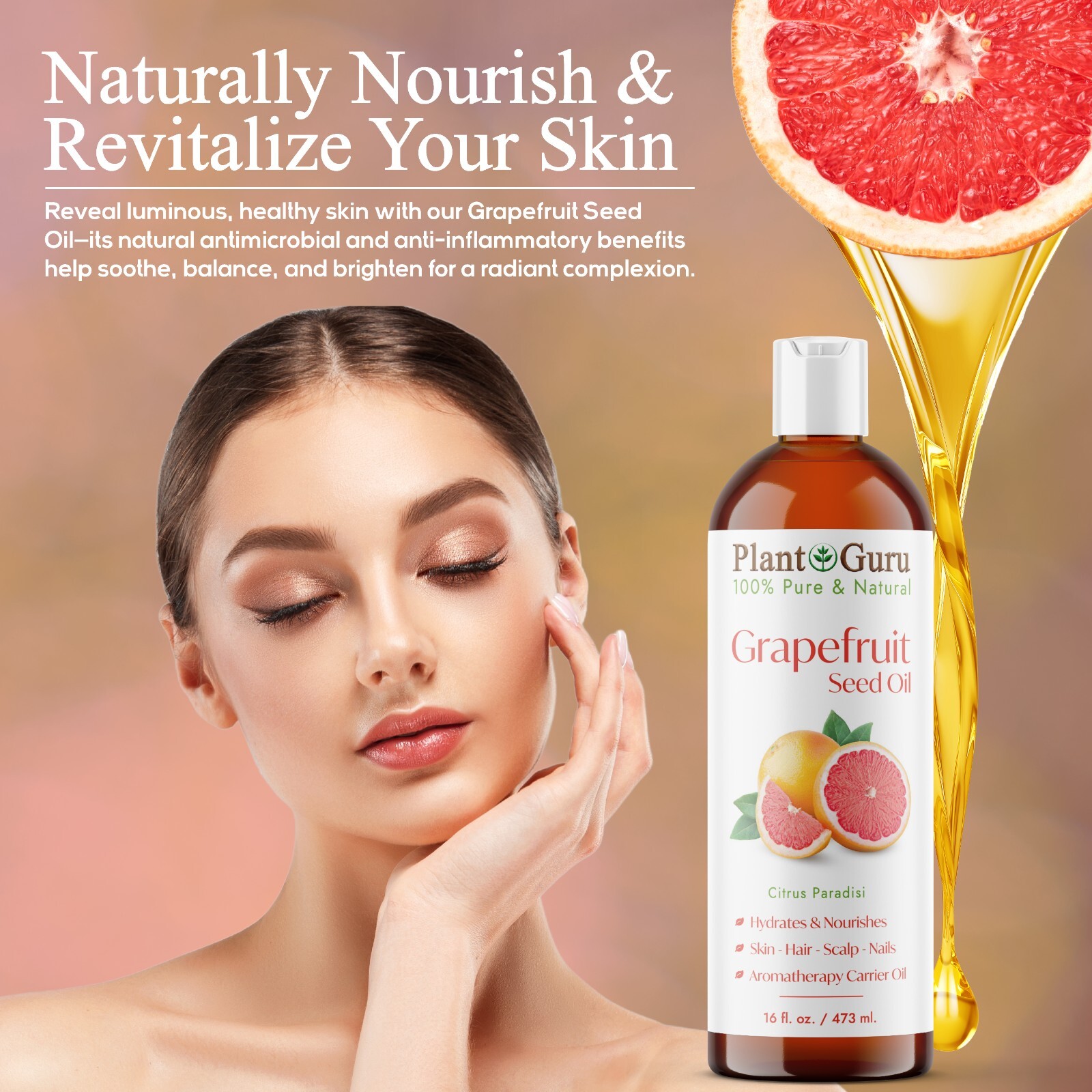 Grapefruit Seed Oil 4 oz. Cold Pressed 100% Pure Natural Extract Liquid