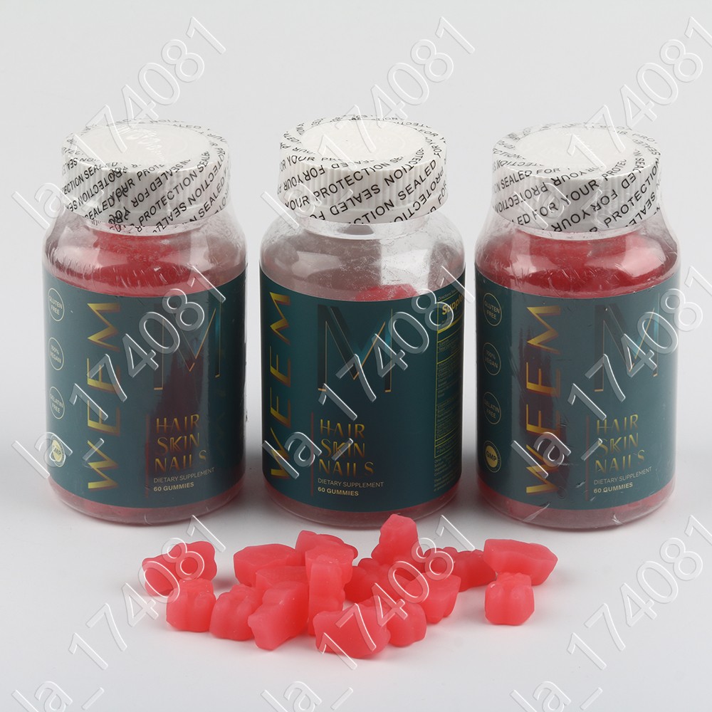 WEEM Hair Skin and Nails Gummies Supports wholesome Hair Vegan Biotin 1-3 Pack