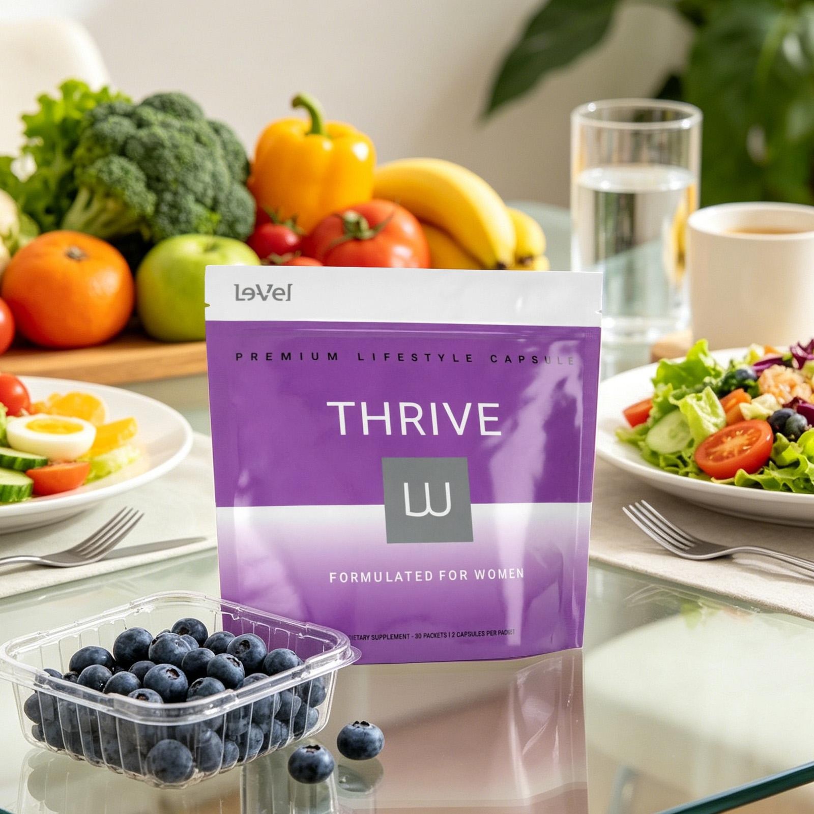 3 Pack Le-Vel Thrive Women Premium Lifestyle Capsules Total 180 Count Nutrient S