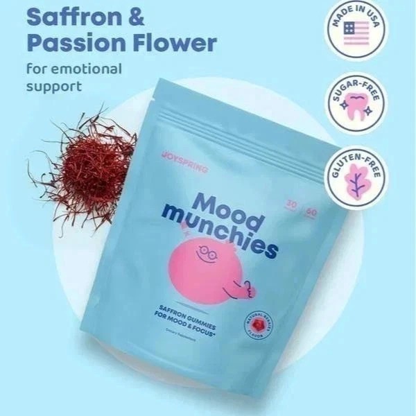 NEW 3PCS JoySpring Mood Munchies | Saffron Gummies for Mood & Focus Support