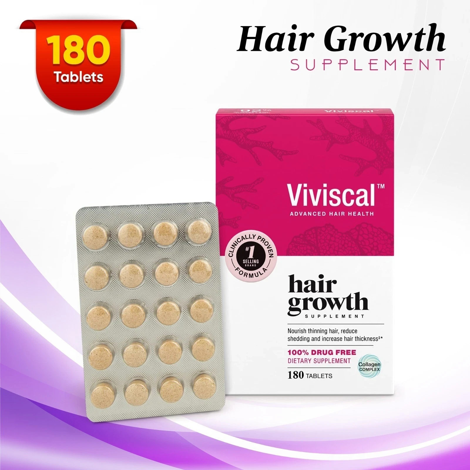 Viviscal Maximum Strength Womne’s Hair Supplements Tablets Without Box