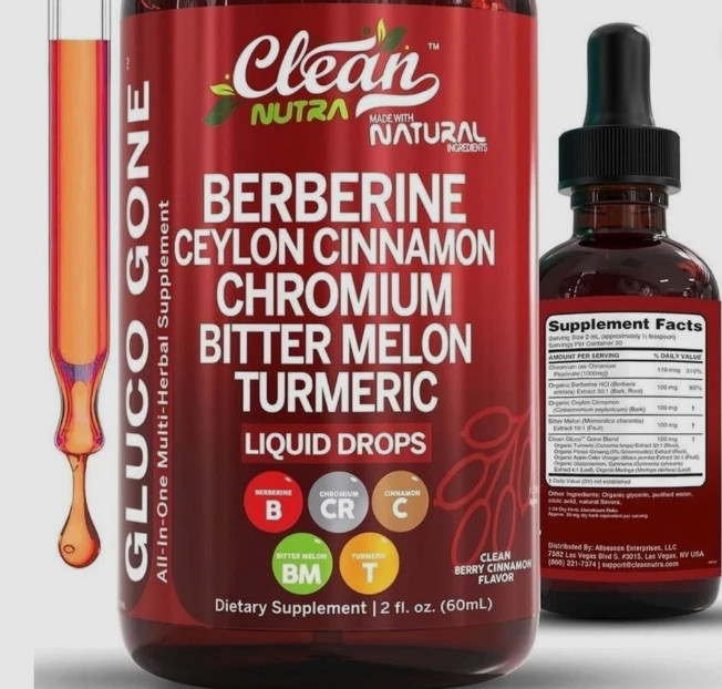 Clean Nutra Berberine containing Ceylon Cinnamon Supplement Liquid Drops