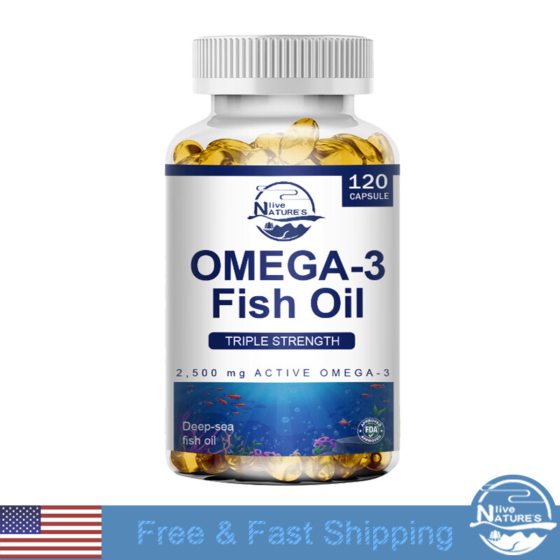 3x Strength EPA & DHA Omega 3 Fish Oil 3600mg, Highest Potency, 4 × 120 Softgels