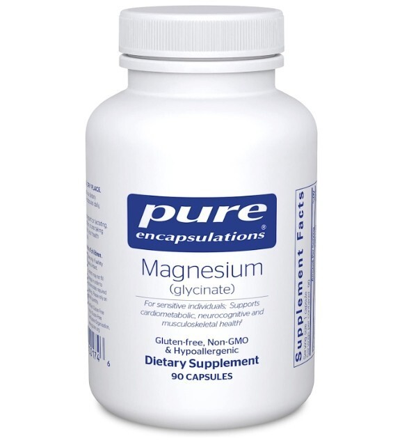 2-Pack Magnesium Glycinate 90 Capsules Hypoallergenic Supplement Non-GMO Pure