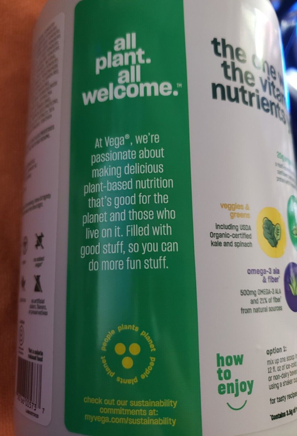 VEGA – All IN ONE SHAKE – Plant Based 23.9 oz – Chocolate Mint – Expire 5/2026