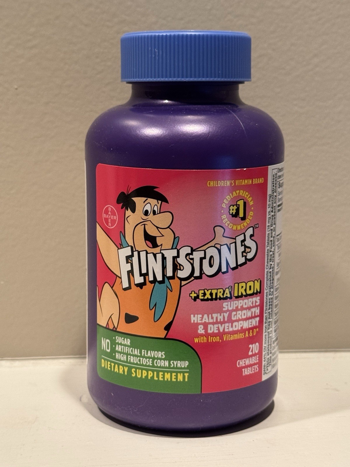 Bayer Flintstones + Extra Iron Chewable Multivitamin Tablets for Kids 210 ct.