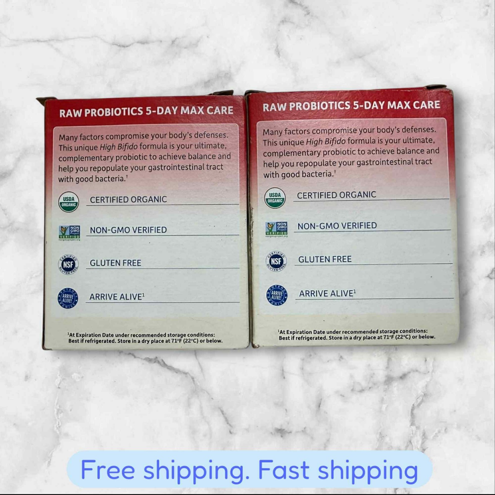 FOR 2 Garden of Life Raw Probiotics 5-Day Max Care 400 Billion 3.29 Oz 06/2026+