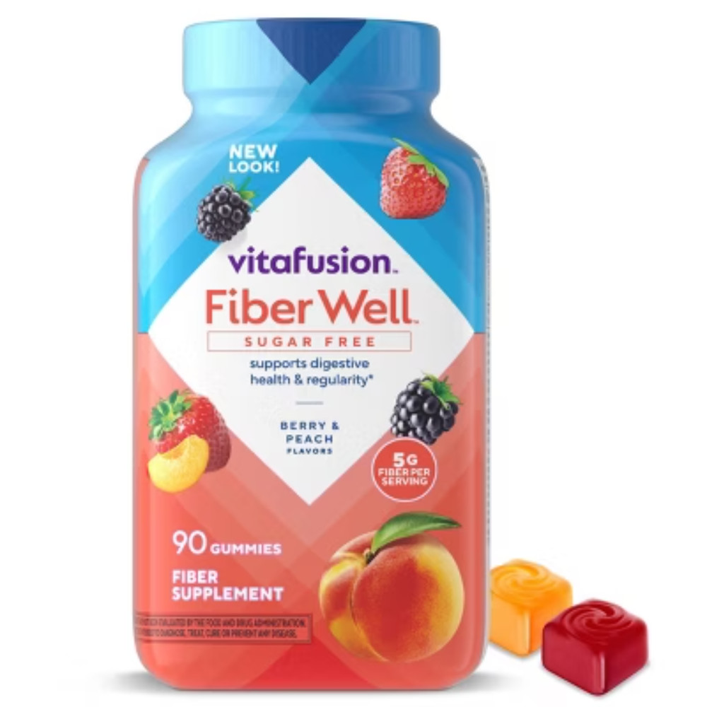 Vitafusion Fiber – Well Fiber Supplement Gummies – Fruit Flavors – 90ct