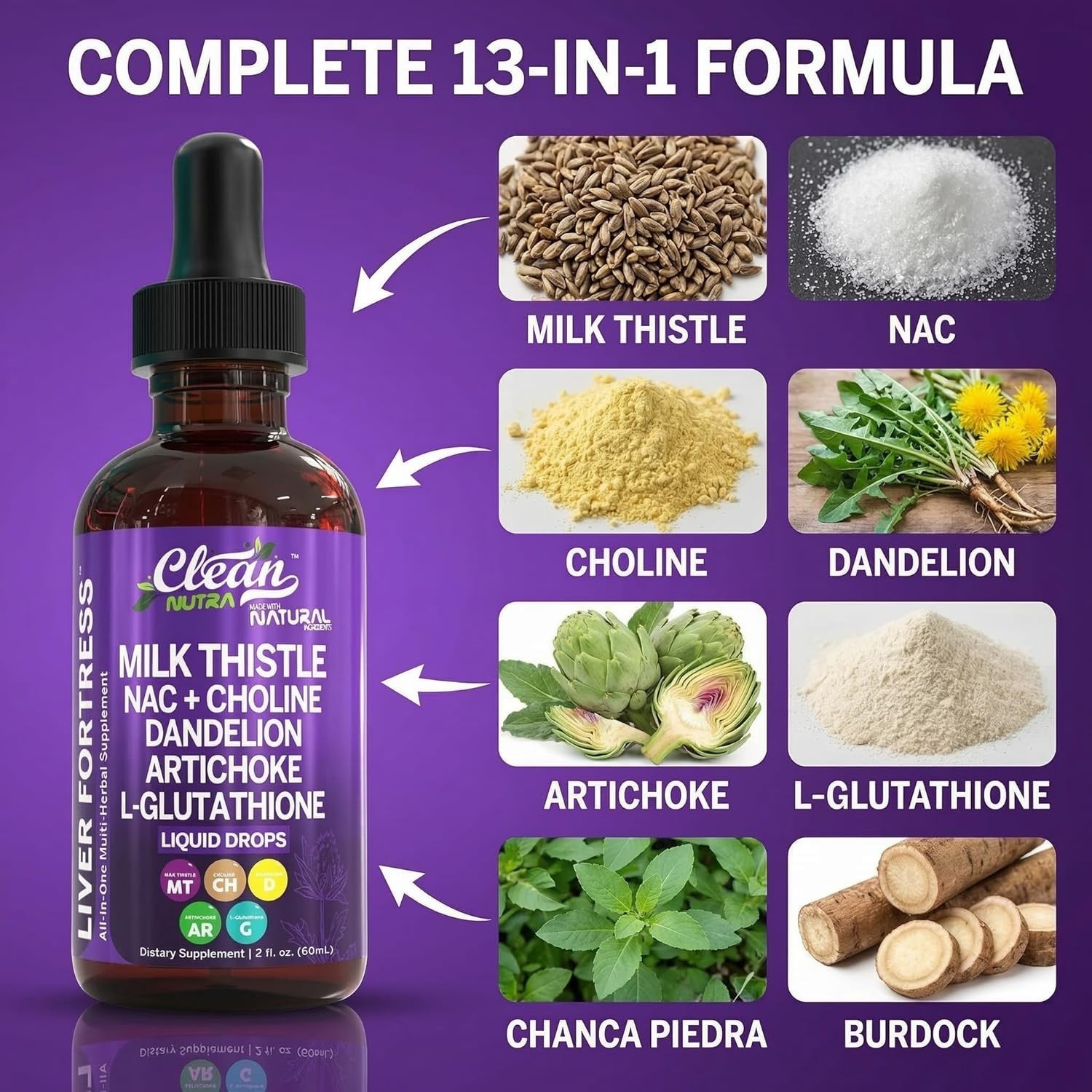 All-In-One Liver Support Supplement with Milk Thistle & N-Acetyl Cysteine Drops