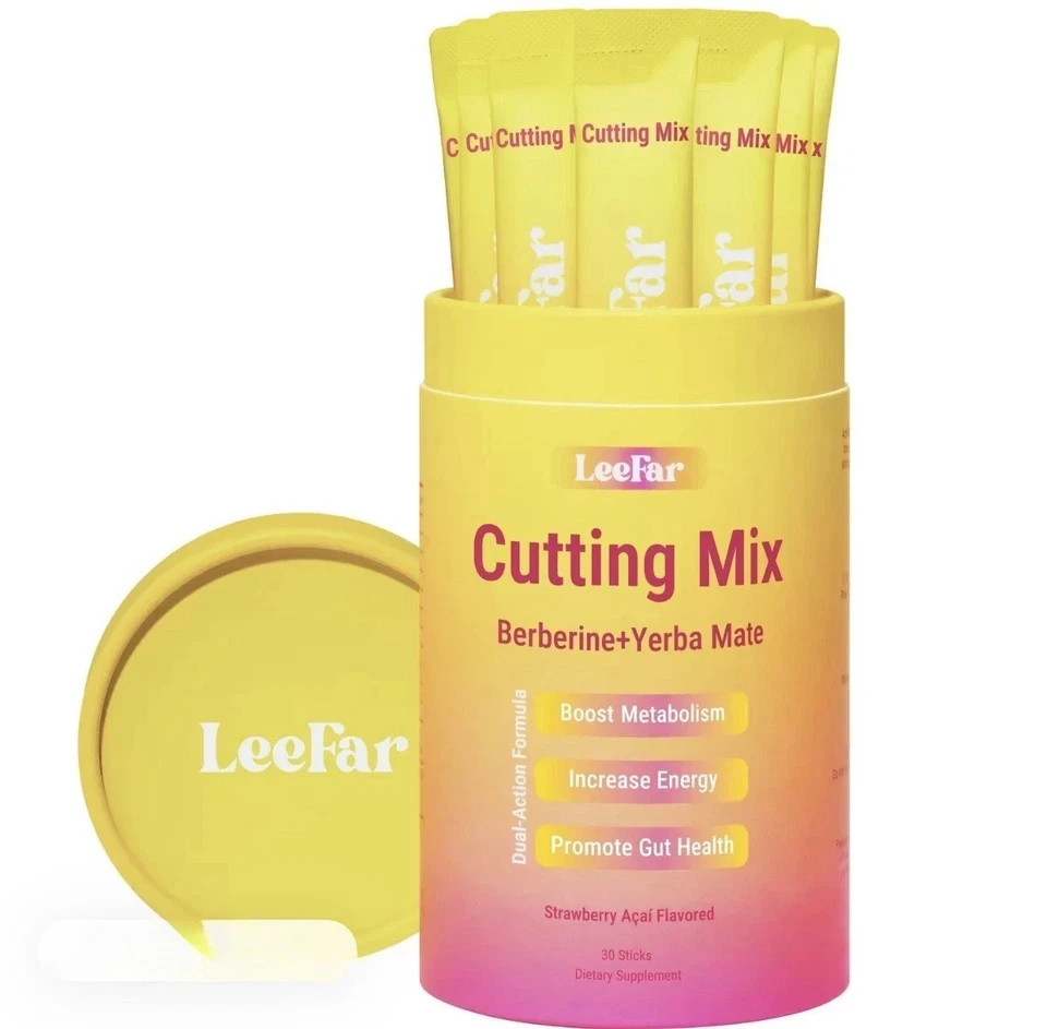 30 Stick Packs LeeFar Cutting Drink Mix – Berberine, Chromium,5-HTP, Yerba Mate