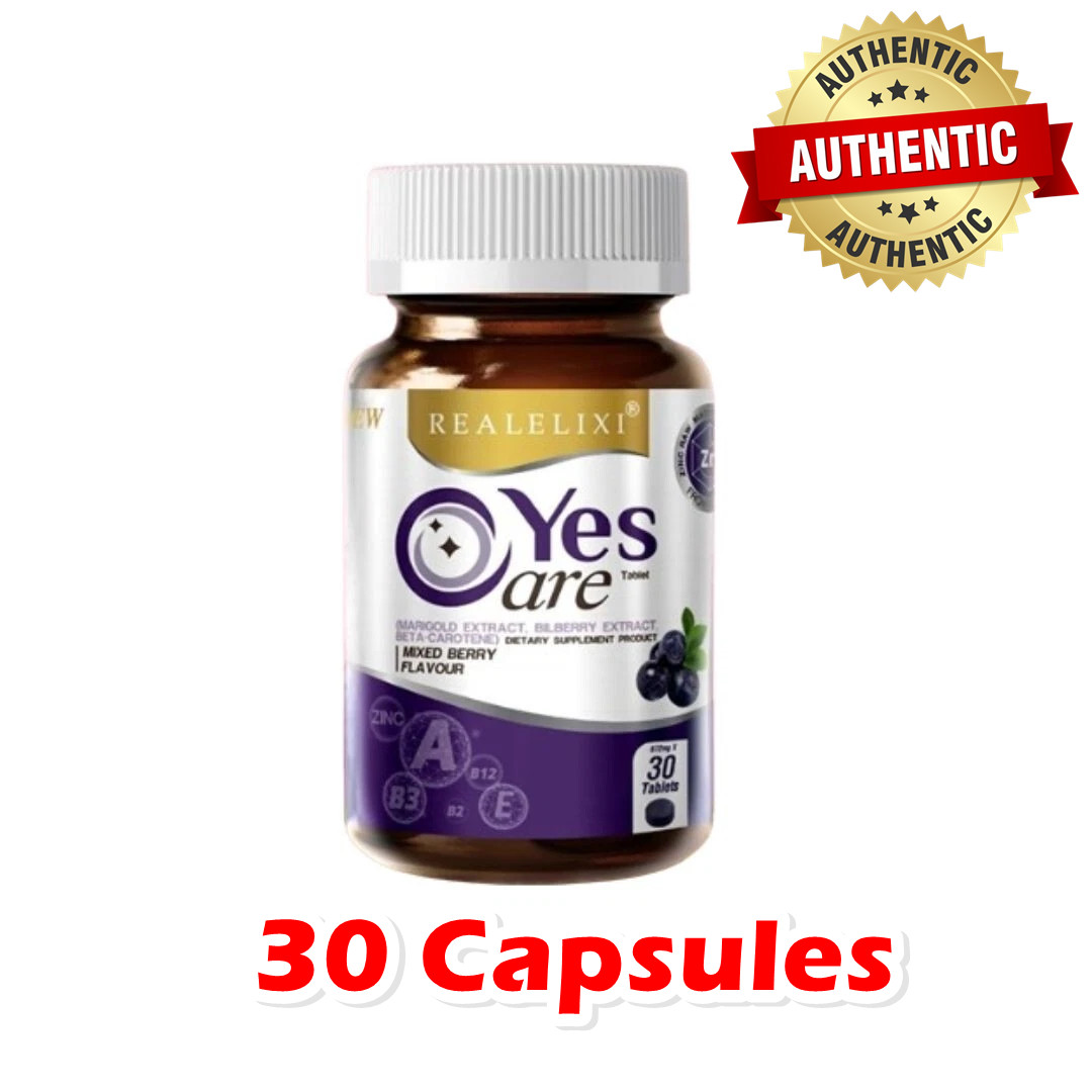 Real Elixir Yes Care Beta Carotene Bilberry Chewable Flavor 30 Capsules
