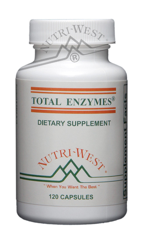 Nutri West Total Enzymes 120 Count Gluten Free Nutritional Supplement