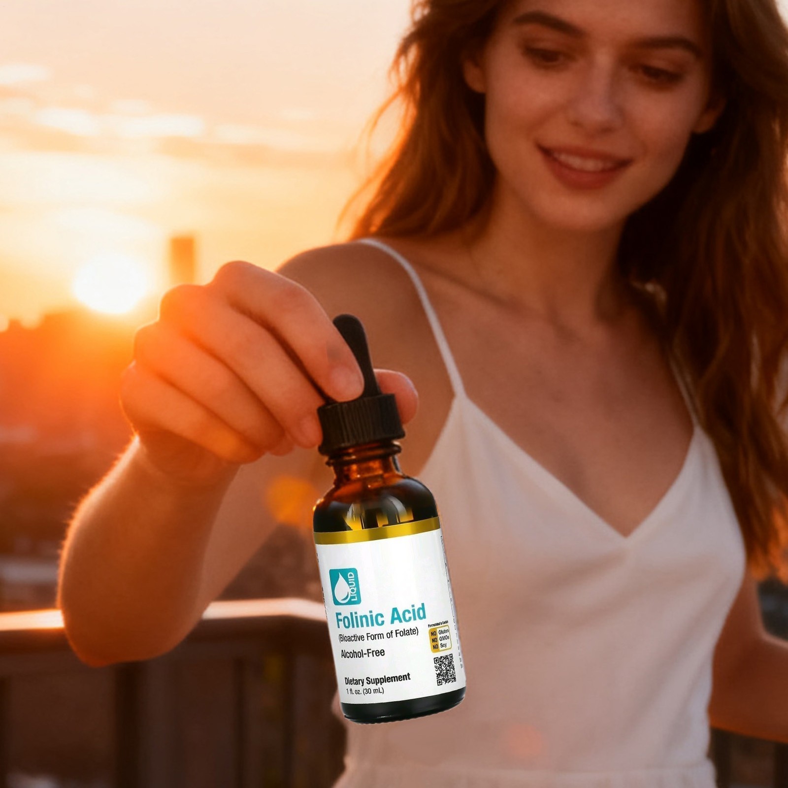 California Gold Nutrition Folinic Acid Liquid 30ml, Alcohol Free, Supports US