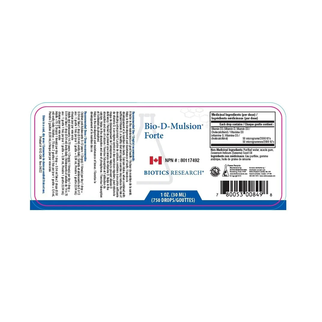 Biotics Research 65 mg Strong Bones Heart Health Blood Bio-k-mulsion